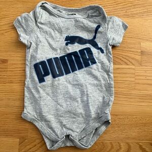 PUMA Grey Short-Sleeve Baby One-Piece Bodysuit